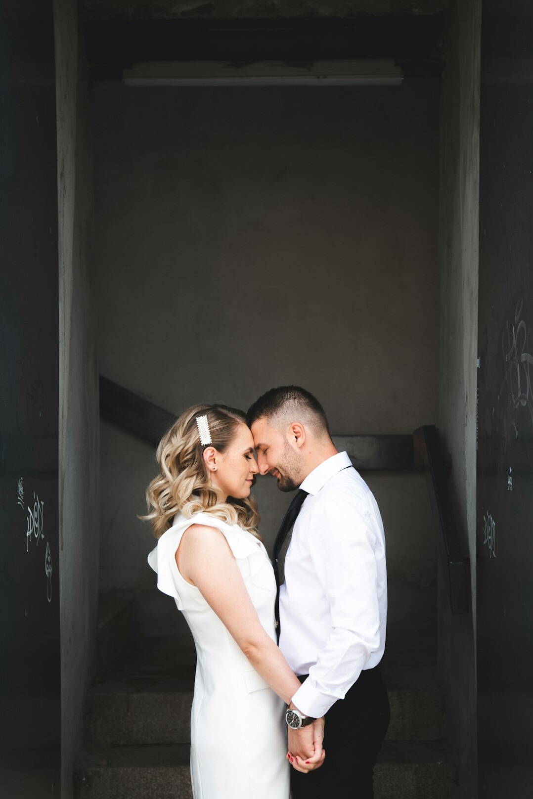 happy couple planning future