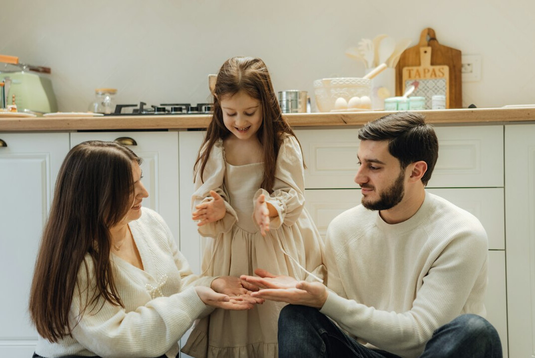 family discussing budget